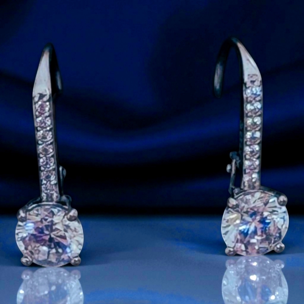 Dazzling Clear Tourmaline & Sterling Silver Earrings
